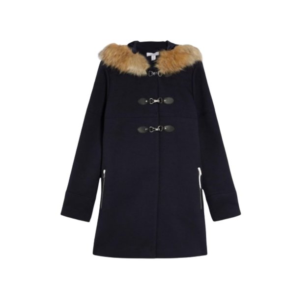 Jackets & Coats New Navy Faux Fur Hooded Duffle